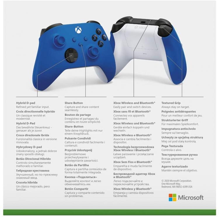 Microsoft Xbox Series X/S Blue Shock Pad Wireless One Controller Gamepad Blau Neu