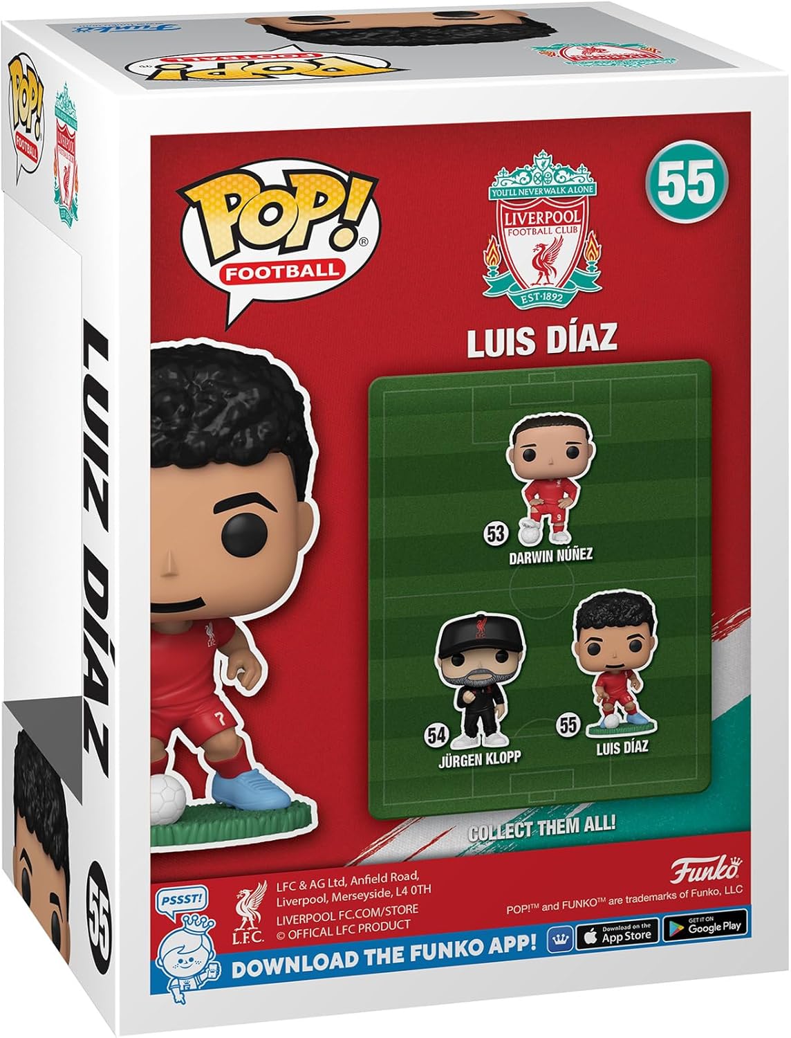 Funko Pop! Football Liverpool (55) Luis Diaz - Vinyl Figure 9cm Player Football