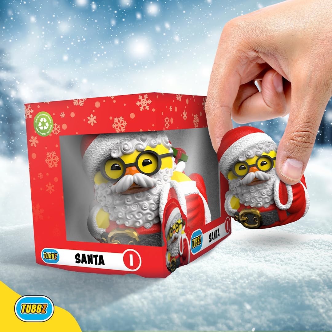 Tubbz Mini Weihnachten „Weihnachtsmann“ Quietscheentchen-Figur 9 cm