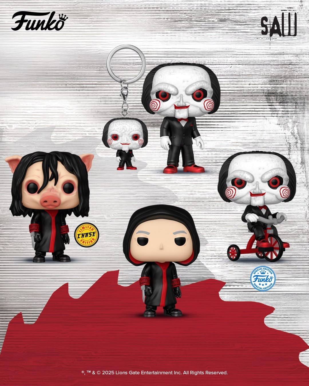 Funko Pop ! Keychain Saw L'Enigmista - Billy The Puppet Portachiavi 4cm