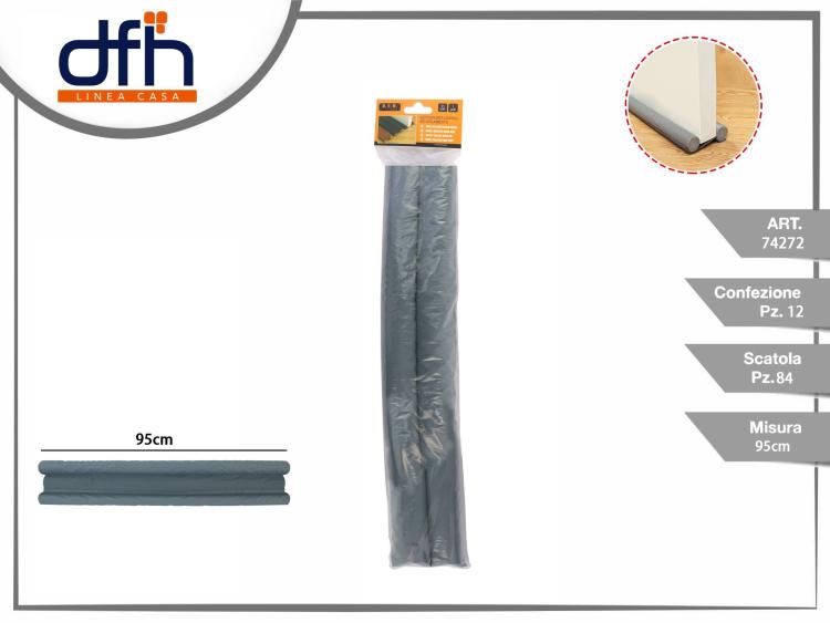 Paraspifferi Sottoporta Isolamento Porte Guarnizione Insetti Freddo 95Cm Grigio