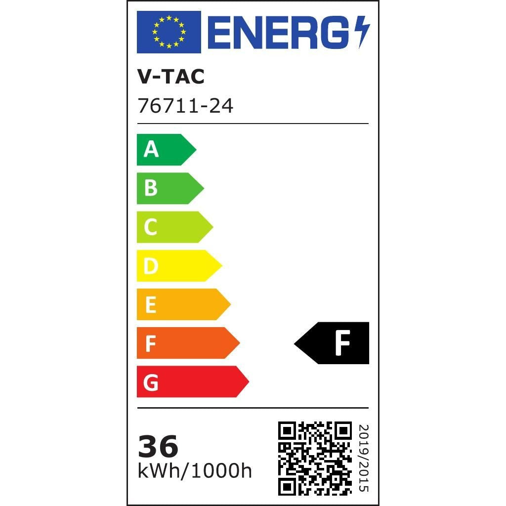 Plafoniera LED V‑TAC 36W rotonda nera – 4000K, sensore e telecomando