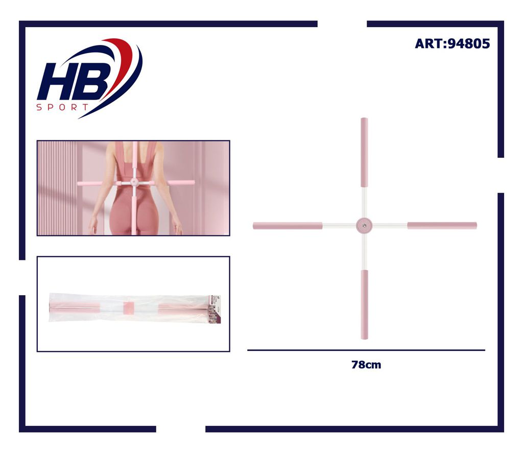 Bastone Correttore Posturale Yoga Stick Attrezzo Postura Colonna Fascia Schiena Rosa