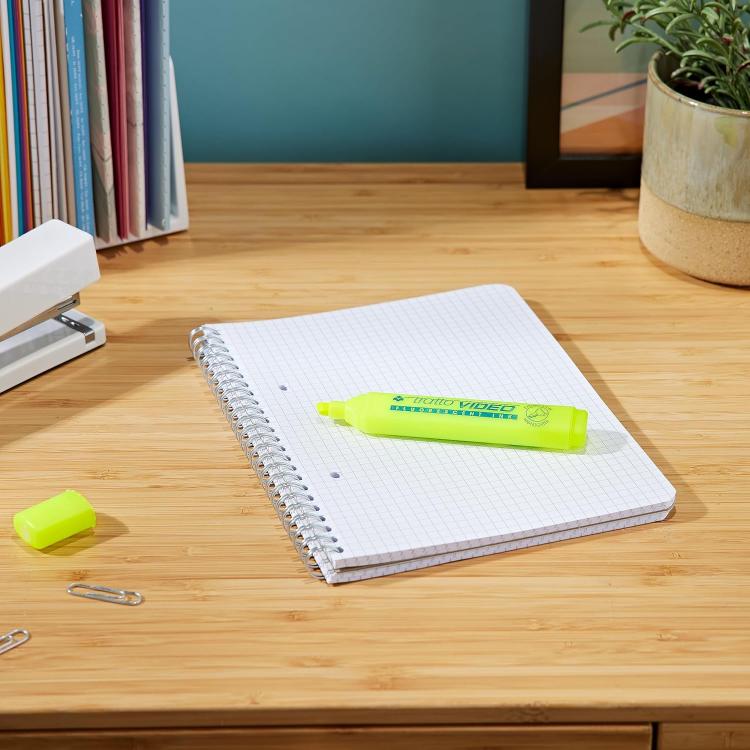 PACK 12 PCS FLUORESCENT HIGHLIGHTER TRATTO VIDEO YELLOW OFFICE MARKER PEN PC