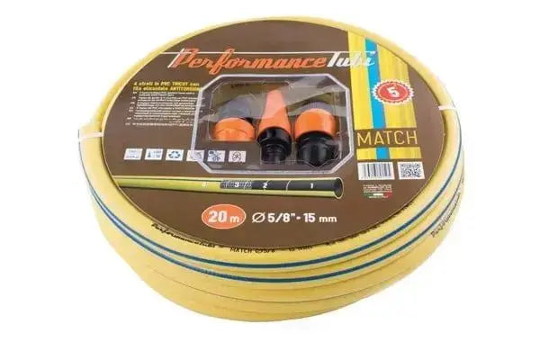Match Gartenschlauch-Set mit Gewebeschlauch 5/8" und Zubehör (20 m)