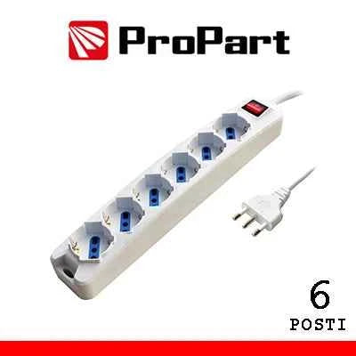 Multipresa 6pos bipasso/schuko spina16A +interr.
