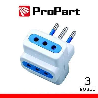 Adattatore triplo 3pos 10A spina10A polybag