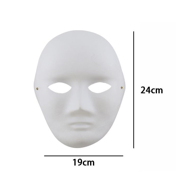 Weiße Vollgesichtsmaske aus Papier zum Bemalen für Karneval Theater Mann Frau