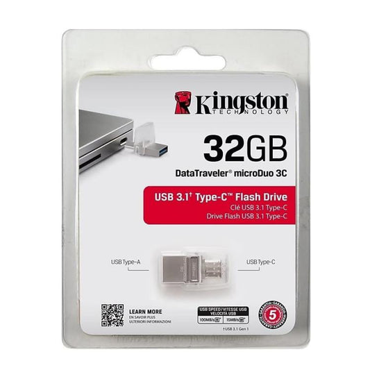 Kingston - Pendrive Dtduo3C/32Gb Microduo 3C Usb 3.2 Type-C Flash Drive Argento