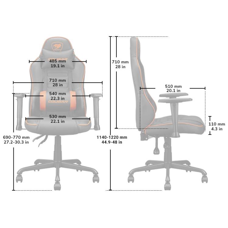 COUGAR FUSION S SEDIA GAMING POLTRONA DA UFFICIO SPORTIVA RUOTE IN PELLE COMFORT