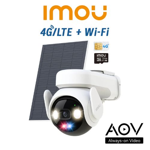 Imou Kit Telecamera AOV PT a batteria 5Mp 3K Kit Wi-FI + 4G con SIM inclusa
