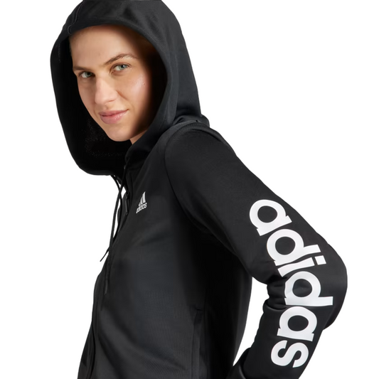 Adidas Tuta sportiva da donna Track Linear HZ2258 nero-bianco
