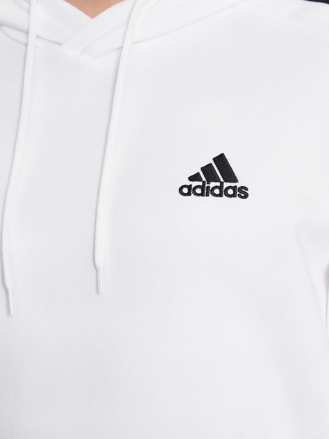 Adidas felpa con cappuccio da uomo con 3 Strisce IJ6476 bianco-nero