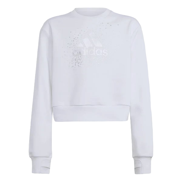 Adidas felpa girocollo da ragazza IX9330 bianco