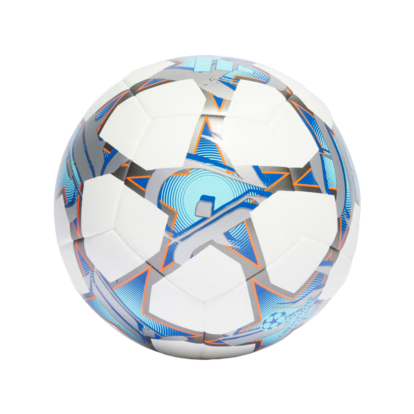 Adidas pallone da calcio UCL Training con grafica UEFA Champions League IA0952 bianco-argento-azzurro misura 5