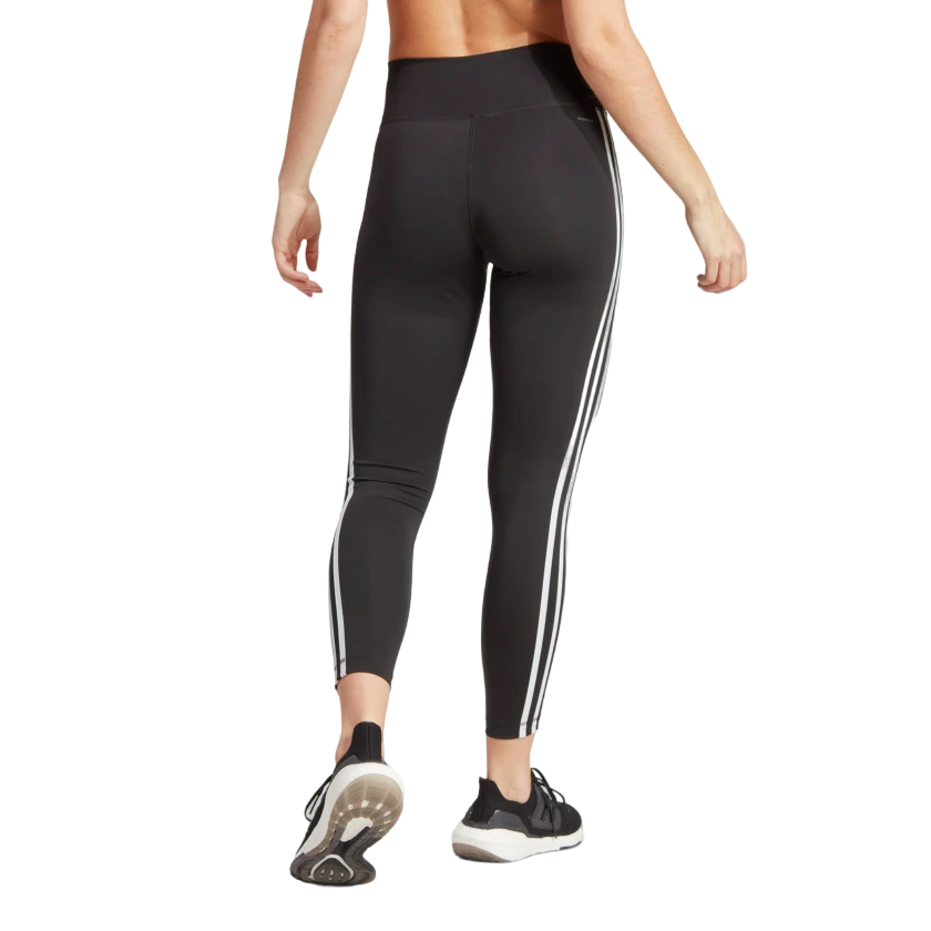 Adidas pantalone Leggings 7/8 da donna Train Essentials 3 strisce HT5438 nero-bianco