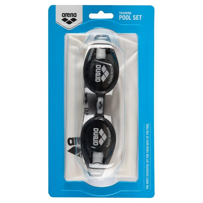 Arena Set Cuffia Occhialini Pool 9242255 Argento Fumo Bianco Nero