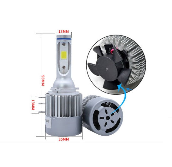 PAAR AUTO MOTORRAD LAMPEN C6 H15 LED 7600L 72W 6000K KALTWEISS SCHEINWERFER GLÜHBIRNEN