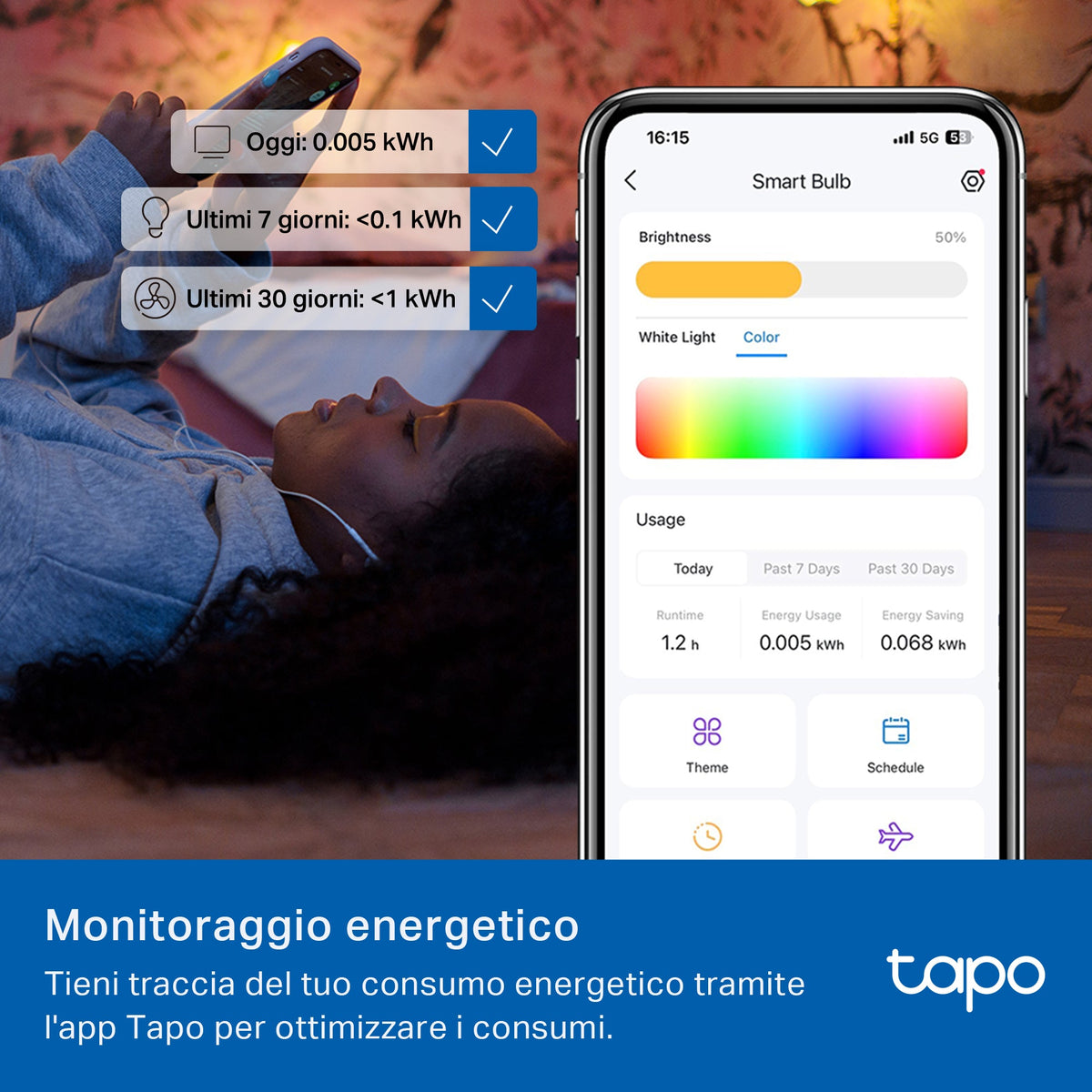 Tapo L430C Lampadina LED Smart Wi-Fi Multicolore E14, Controllo Vocale con Alexa, 4pz