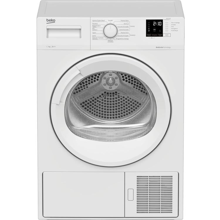 BEKO WÄSCHETROCKNER SLIM 7KG A++ INVERTER WÄRMEPUMPE DIGITALES DISPLAY DRXS722W