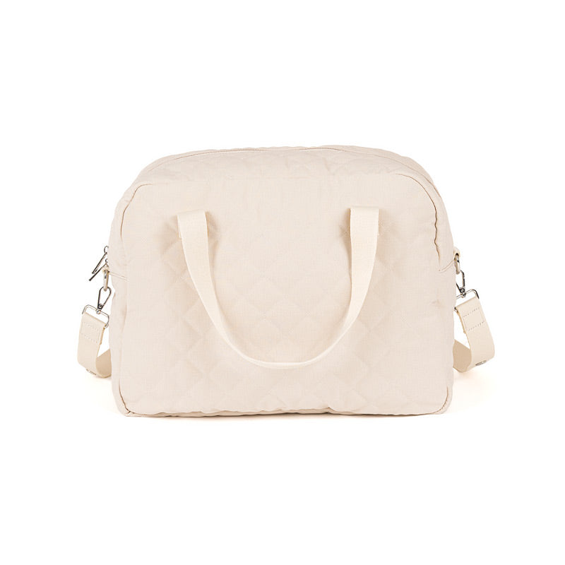 Borsa mamma in tessuto beige