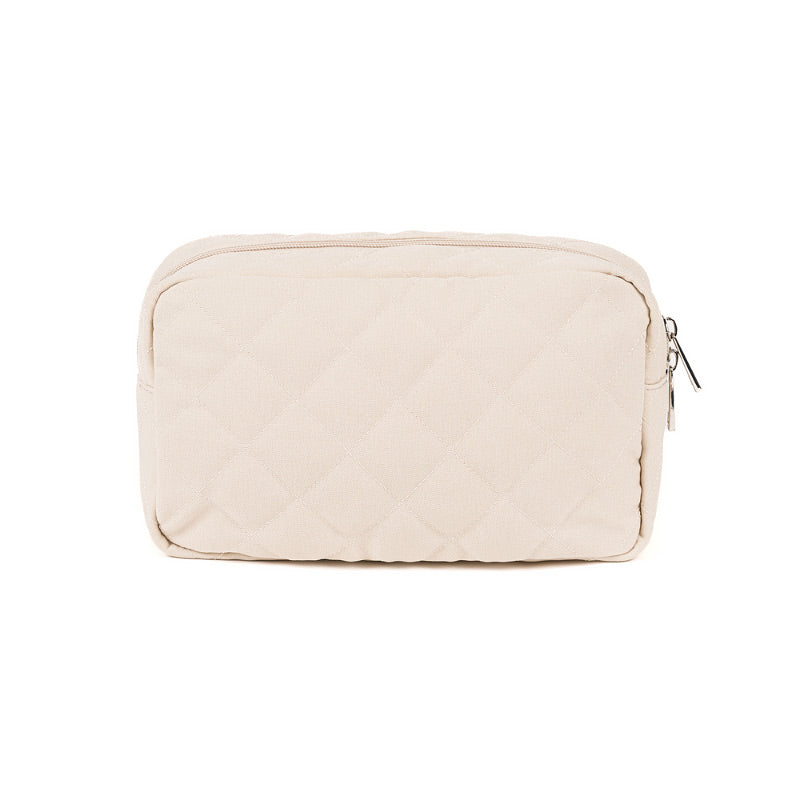 Pochette in tessuto beige