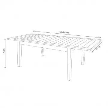 Tavolo Ribot allungabile in Teak 150/210 x 90