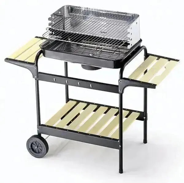 Barbecue con 1 ripiano e 2 mensole inox - Dimensioni 58x38x90h