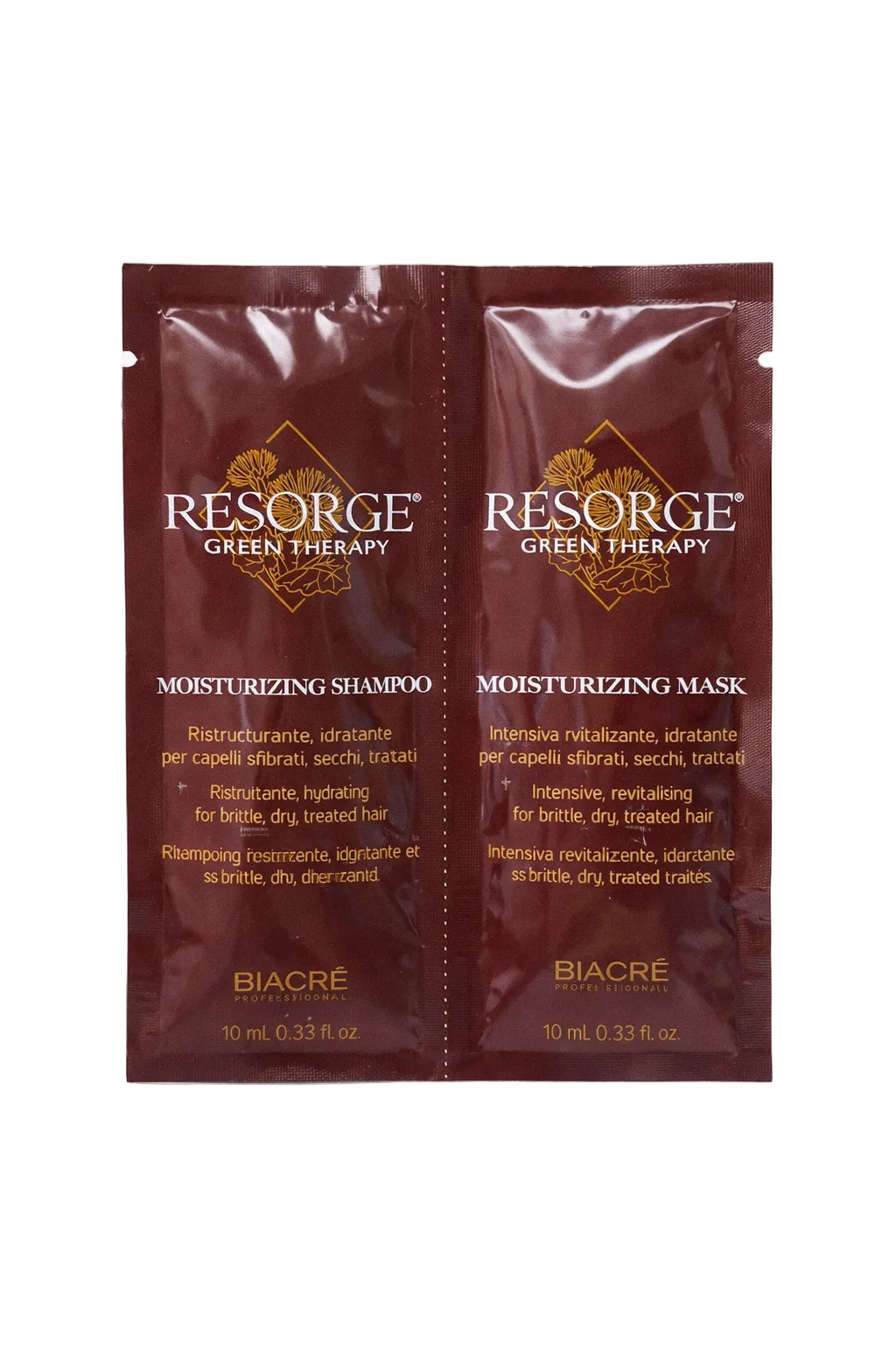 Biacrè Resorge Green Therapy Trattamento Capelli Ristrutturante Shampoo + Maschera Monodose 10 ml