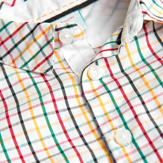 Boboli camicia popelin a quadri per infant e bambino 717331 9164 bianco