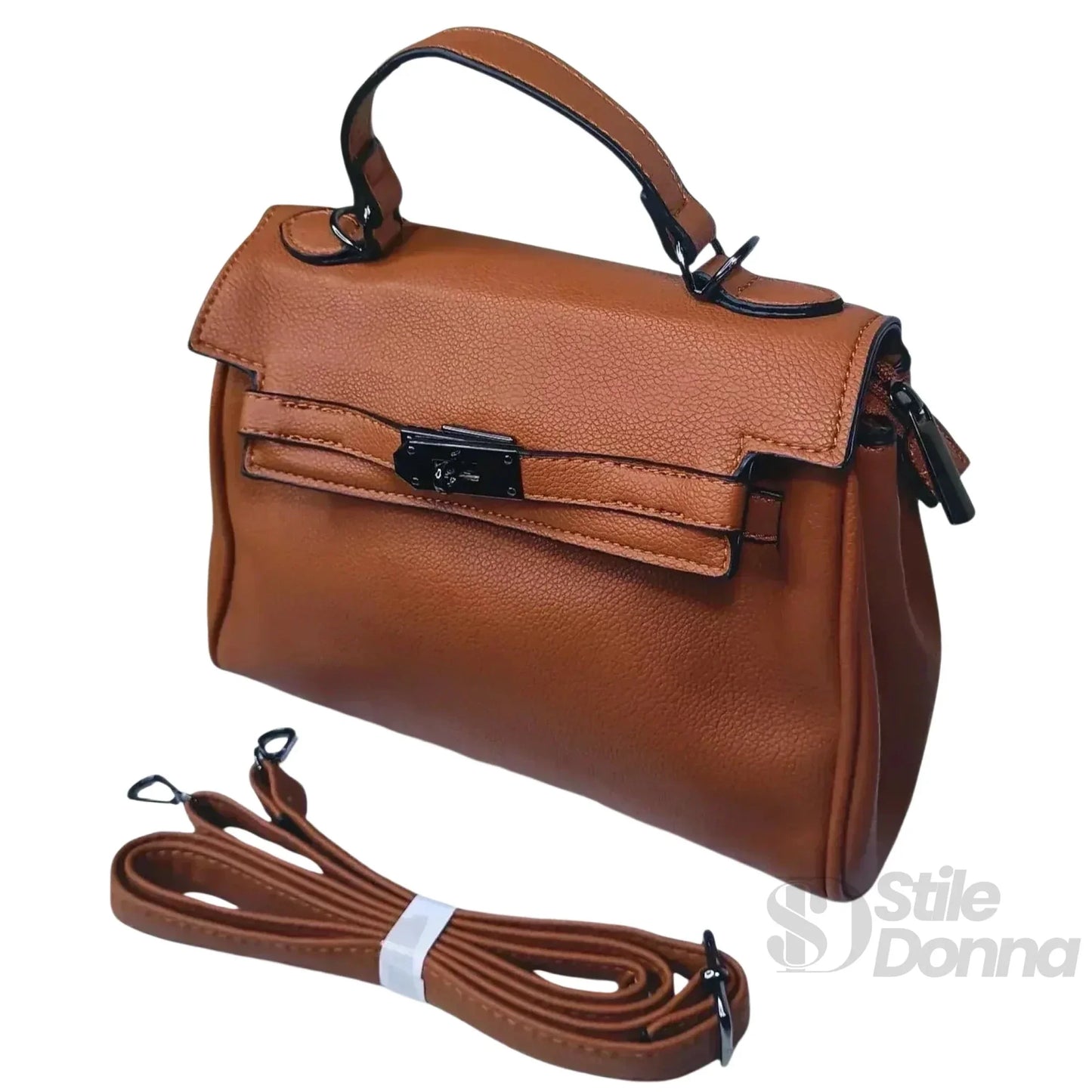 Stile Donna Bags - Borsa a Mano in Ecopelle Marrone