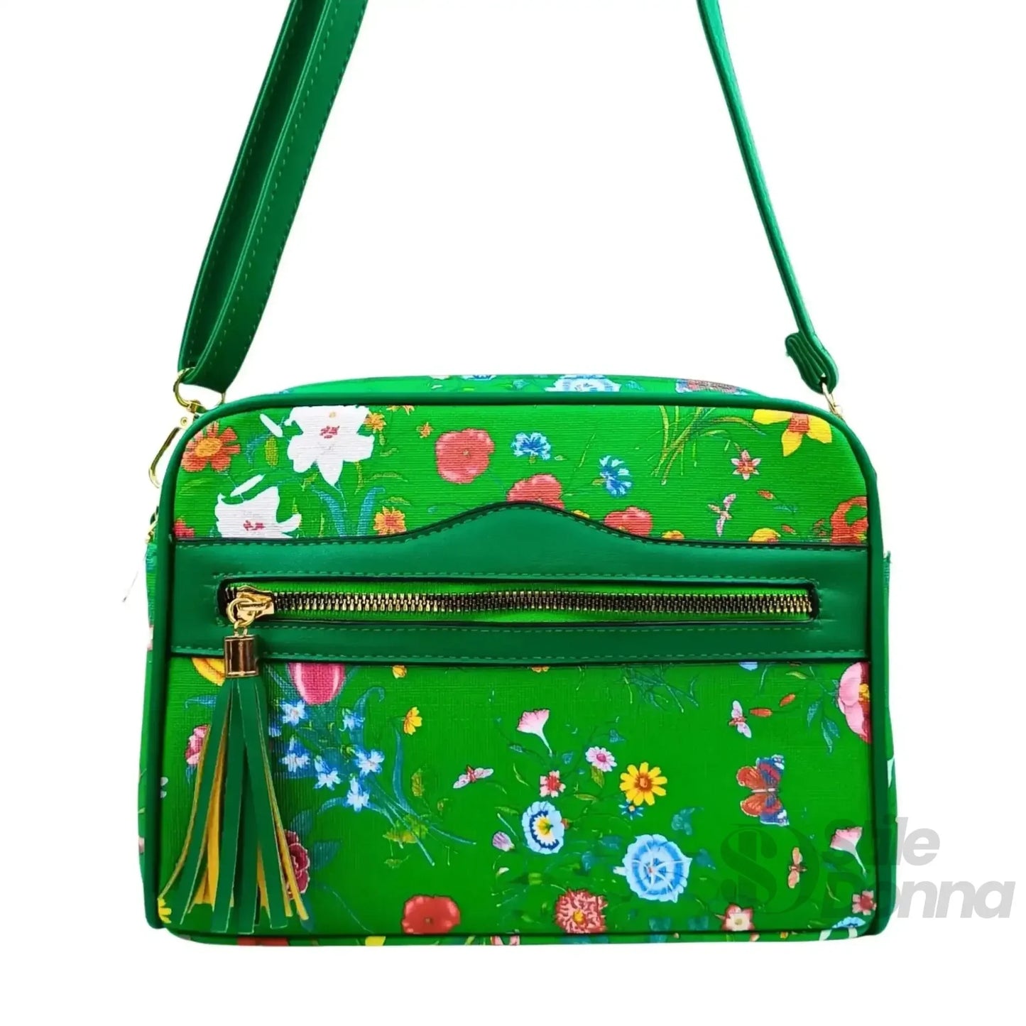 Stile Donna Bags - Borsa con Stampa Floreale Verde