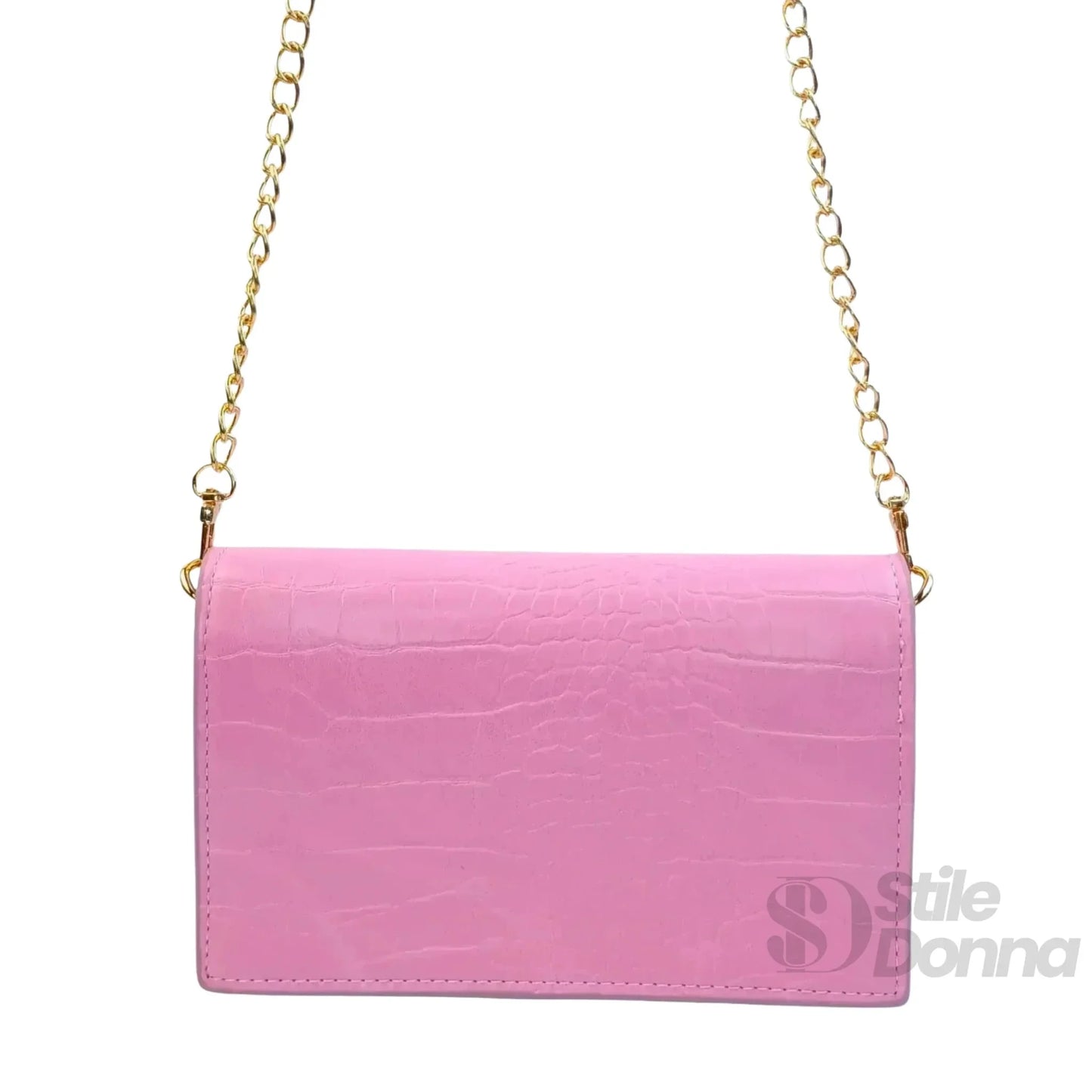Stile Donna Bags - Borsa Rosa Effetto Coccodrillo