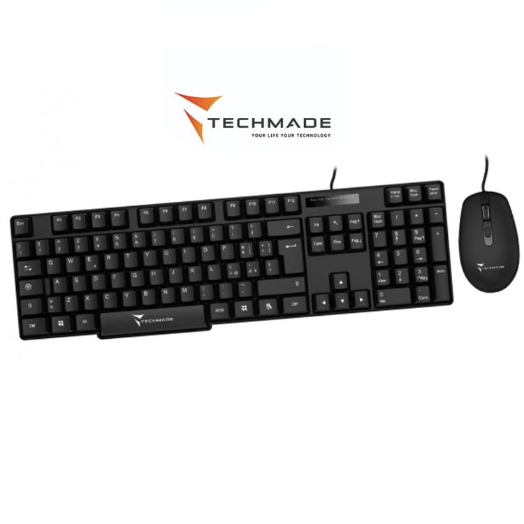 Techmade Combo Set Tastatur + Maus Kabelgebunden Tastaturlayout Italien PC/Laptop