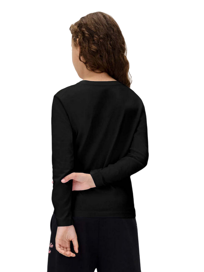 Calvin Klein IU0IU00717 BEH Black Maglietta Manica Lunga Junior - T-shirt Chest Logo Comfort e Stile