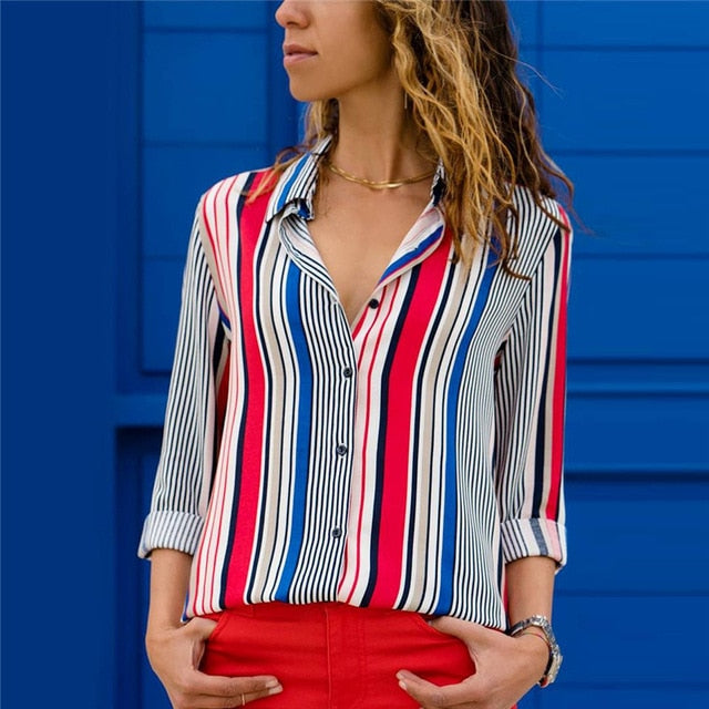 Camicetta Donna Elegante Chiffon Manica Lunga | Blusa Ufficio Casual Chic