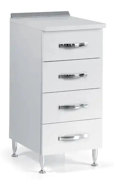 Cassettiera 4 cassetti 40cm bianco frassino