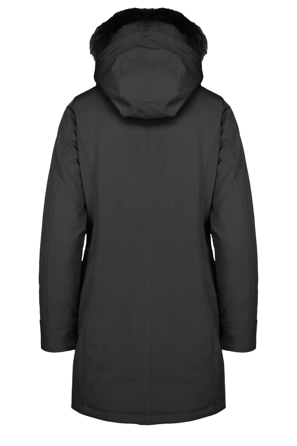 Censured Giacca Donna Sfiancata Cappuccio Pelliccia CW235PTNEP390 Nero