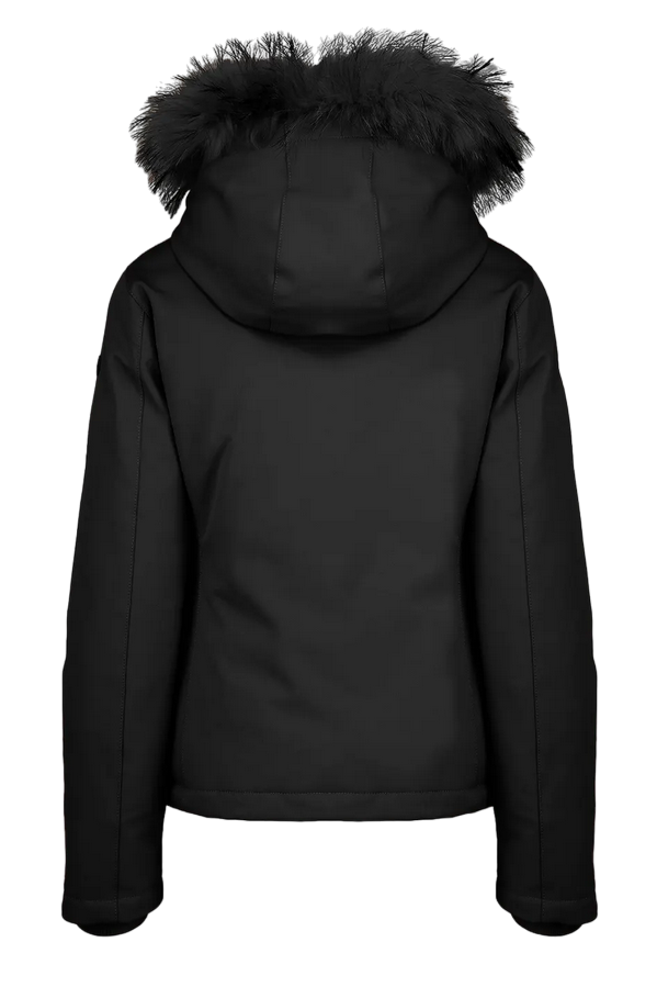 Censured Giacca Donna Sfiancata Cappuccio Pelliccia JW6236TNEP-90 Nero