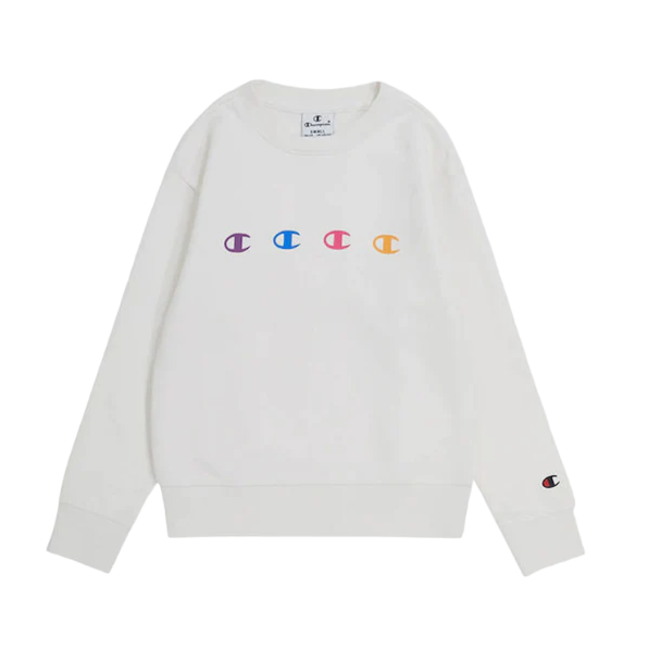 Champion Felpa girocollo da ragazza Legacy 404781 WW036 bianco