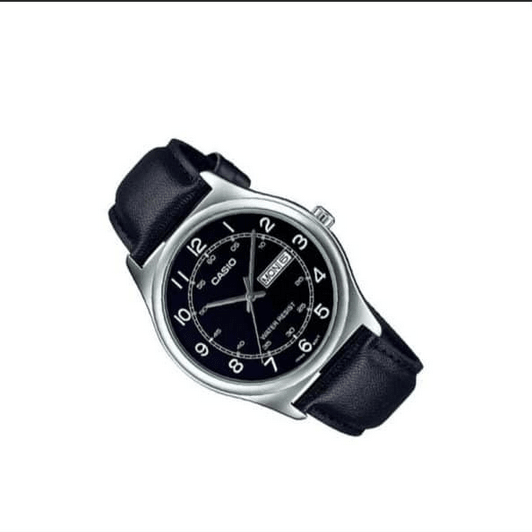 Casio MTP-V006L-1B2 – Orologio Uomo Classico con Cinturino in Pelle Nera e Quadrante Nero
