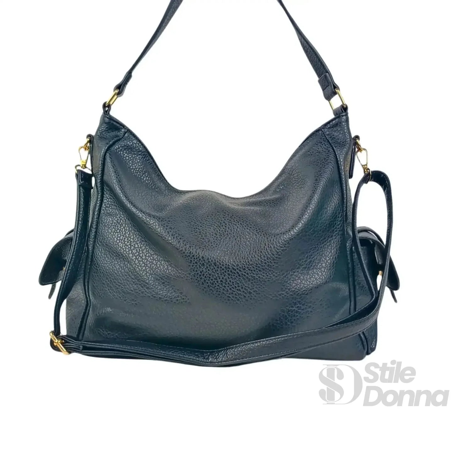 Coconuda Borsa Shopper in Ecopelle Nera con Tasche Multiple