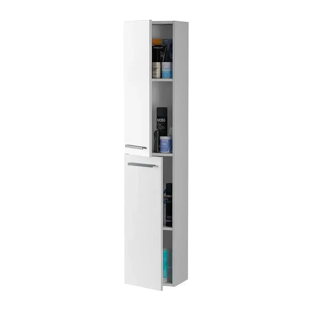 Colonna per il bagno con 2 ante 30x25x150 cm colore bianco