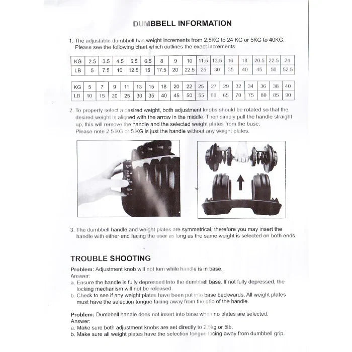 Contes Manubrio Regolabile 2,5-24Kg