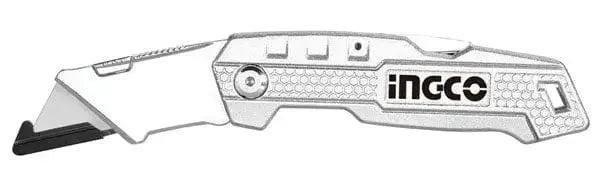 Cutter alluminio pieghevole 19x61mm con 5 lame ingco
