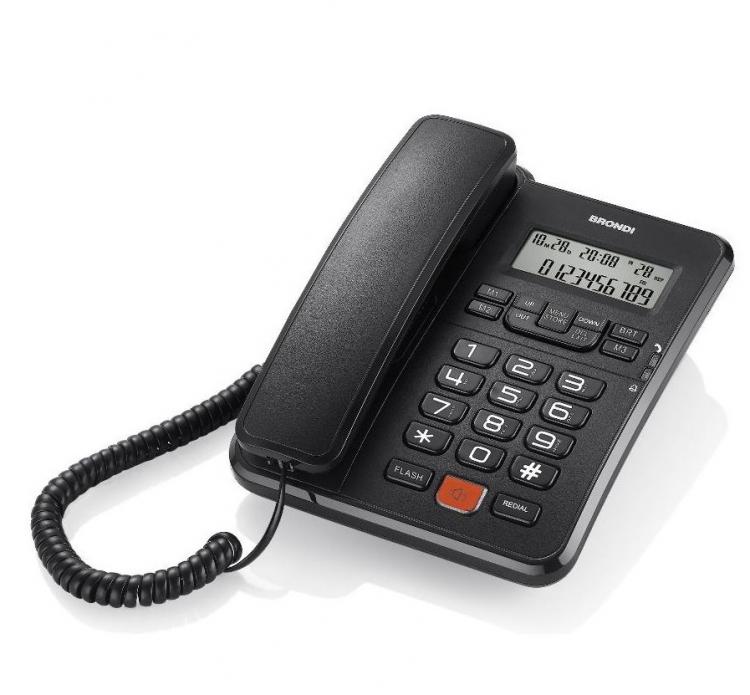 BRONDI OFFICE FESTNETZTELEFON BÜRO DESK LCD FREISPRECHFUNKTION ANZEIGE ZUHAUSE DATUM UHRZEIT