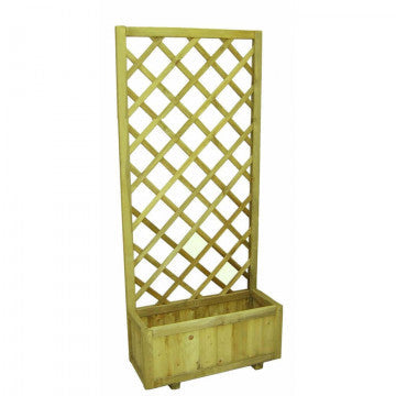 Pflanzkasten 30x75x30 mit Rankgitter 180 aus kesseldruckimprägniertem Kiefernholz, braun
