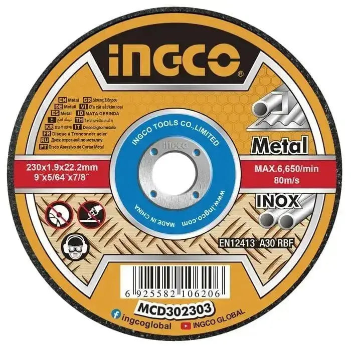Disco da taglio 230x1,6 mm ferro acciaio inox e metalli ingco