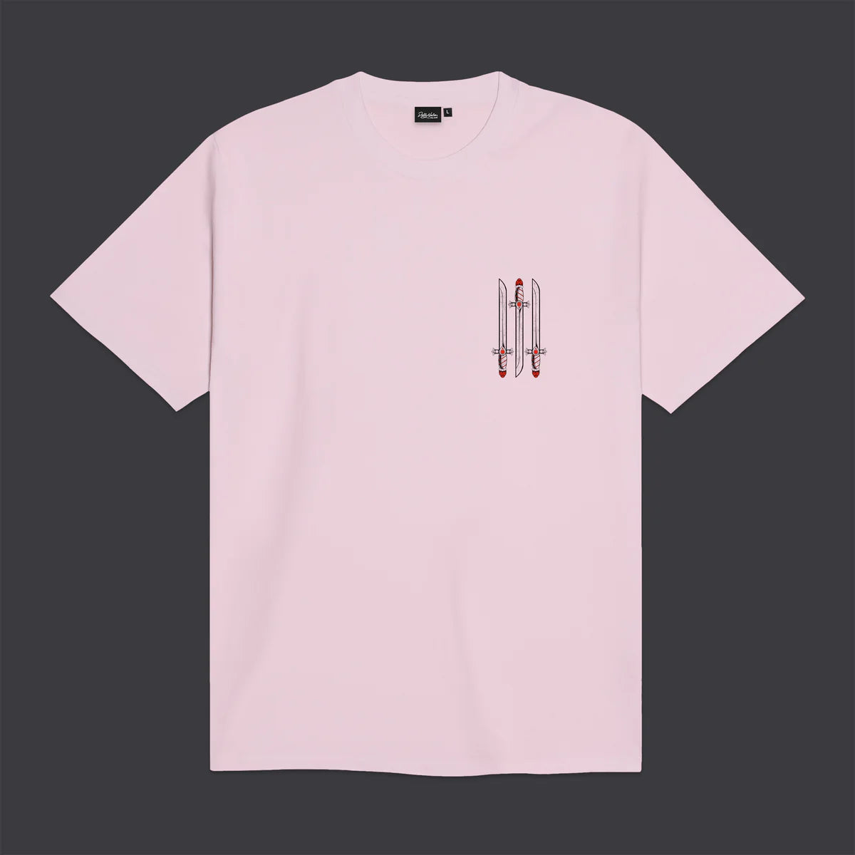 Dolly Noire T-shirt Uomo Asso di Spade Outline Rosa Marshmallow - TS1132-TT-03
