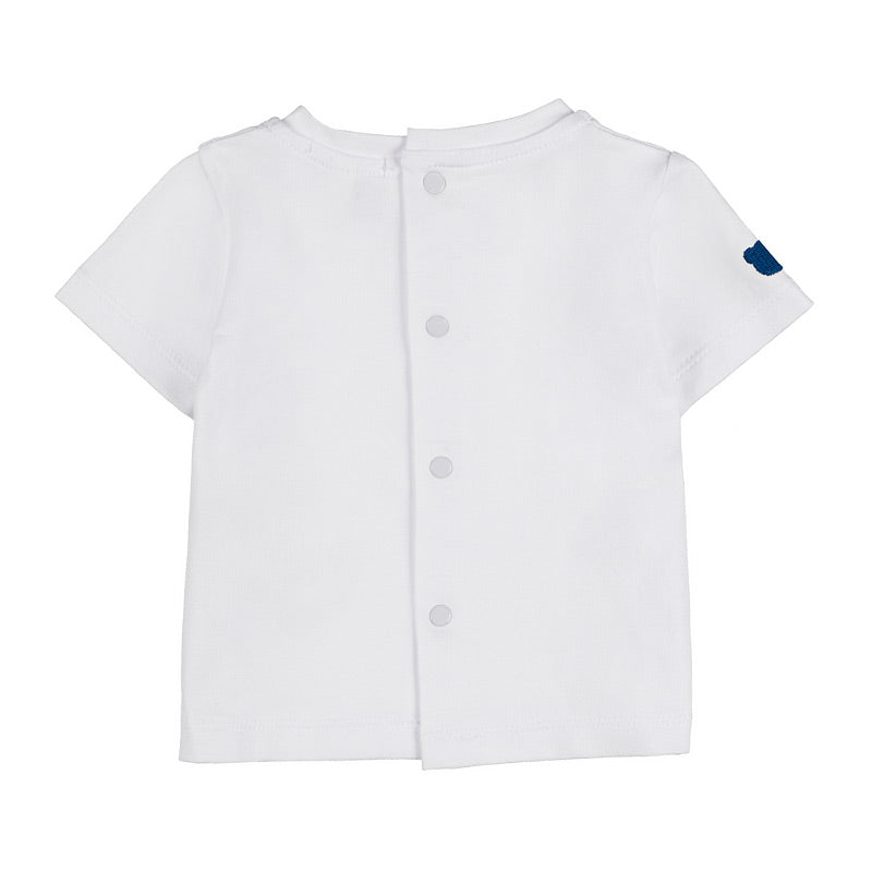 Salopette bianca con t-shirt